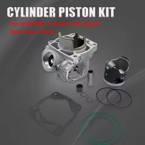 Motorcycle Accessories 74mm Cylinder Block Piston Ring Gasket Bearing Kit KOSHINE 320 2-Stroke Engin