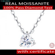 Heart Real Moissanite Necklace With GRA Certificate S925 Silver VVS1 3EX D Color Moissanite Diamond 