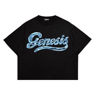 Genesis Conspiracy - Boxy Oversized Unisex Black Aqua T-shirt - Cutton Combed 20s