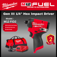 Milwaukee M12 FID2 Impact Driver / 1/4" Hex Impact Driver / Screwdriver / Impact