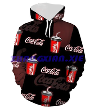 （xzx  31th）  (ALL IN STOCK) Coca-Cola Red Beauty 3D Full Print Unisex Hooded Casual Long Sleeve Hooded Style 27