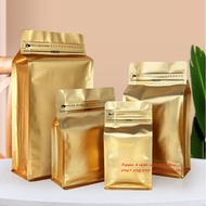 [1kg/size] túi zip 8 cạnh cafe MÀU VÀNG ĐỒNG (full size)