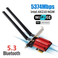 5374Mbps WiFi6E PCIE WiFi Adapter Intel AX210 Bluetooth 5.2 WiFi 6การ์ดไร้สาย2.4G/5G/5G 802.11AX /Ac