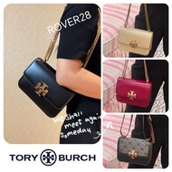 現貨‼️Tory Burch TB新款Eleanor Small convertible shoulder bag 小號鏈條包✨！經典款全新設計，配上光滑金屬飾件，凸顯盒子包嘅簡約線條🥰。工藝精緻，輕