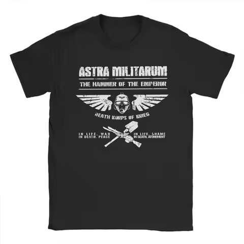 Men Hammer of the Emperor Death Korps of Krieg Astra Militarum Imperial Guard T Shirt Pure Cotton Cl