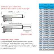 DC 12V/24V Electric Linear Actuator 100mm 150mm 200mm 250mm 300mm Stroke Linear Drive Electric Motor