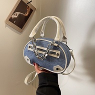 新款小包New small bag牛仔帆布包包女2024新款韩国链条小方包小众质感百搭手提包斜挎包新款2025.6.18