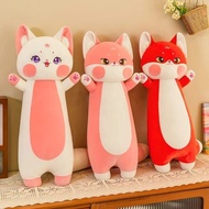 COD 70cm Soft Animal Bolster Toy Kawai cat Red Fox Soft Animal Toy Doll Pillow