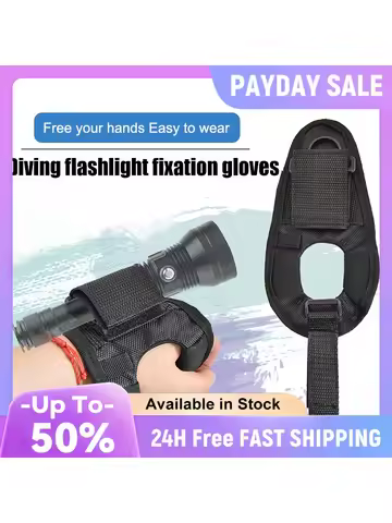 Neoprene Diving Flashlight Gloves Wear- Torch Holder Gloves Breathable Comfortable Adjustable for Wa