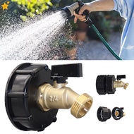 [YUE1]IBC Tote Water Tank Adapter Coarse Thread Water Shut-Off Brass Valve Hose Faucet Garden Hose Connector