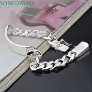 SOMEDAYMX Men's Bangle Trendy Charming Charm Man Gifts Silver Plated for Male Jewelry