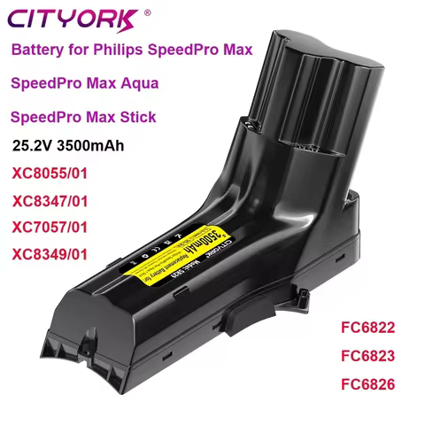 25.2V 3500mAh Replacement Battery for Philips SpeedPro Max Aqua Stick Cordless Vacuum XC8055/01 XC83