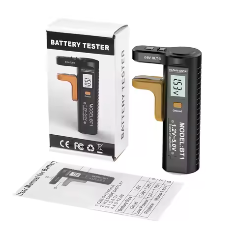 Handheld Battery Tester 9V 1.5V Battery Load Analyzer Universal Digital Battery Tester Voltage Check