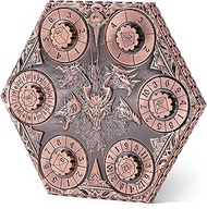 Kabinka DND Dice Set, 7 in 1 Metal Spin-Dial Dice with Storage Bag, Portable Celtic Knot D&D Dice fo