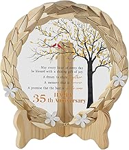 35th Anniversary Wedding Gifts Crystal Plate with Gold Leaf Wreath - 35th Anniversary Wedding Gifts 