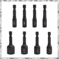 [I O J E] 8pcs Tap Die Socket Adapter 1/4 Inch Hex Shank Machine Screw Metric Plug Threading Tool fo