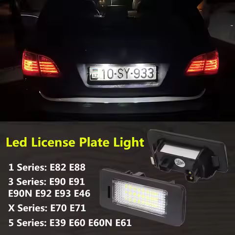 White Error Free LED Car License Plate Light Bulbs Accessories For BMW E39 X3 F25 F10 E60 E61 E82 E8