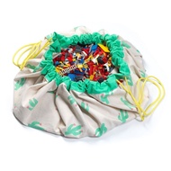 比利時 Play &amp; Go - 玩具整理袋-綠色仙人掌-展開直徑 140cm/產品包裝 24.5×21.5×5.5cm