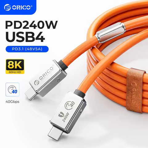 ORICO USB4 Cable 240W Compatible Thunderbolt 4 Video 8K60Hz PD3.1 USB C Fast Charge Data Transfer Si