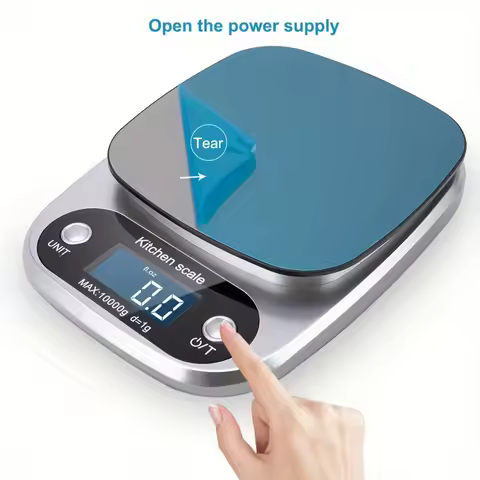 Precision Digital Kitchen Scale - 5kg/10kg Capacity LCD Display Auto Shut-Off Battery Operated (AAA 