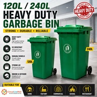 HEAVY DUTY DUSTBIN GARBAGE BIN WITH WHEEL (120L / 240L) /Tong Sampah Hijau Besar Dustbin With Wheels