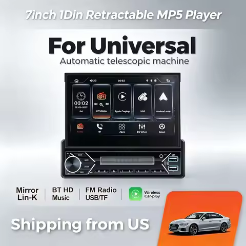 MEKEDE 1Din Support Bluetooth Carplay Android Auto Car Radio Multimedia Player with FM Stereo USB Ty