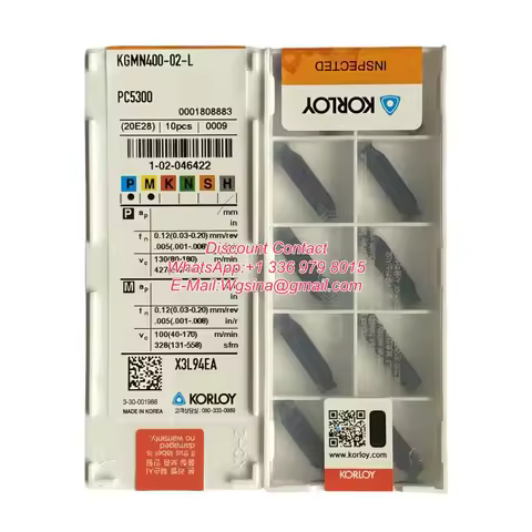 Korloy Original KGMN KGMR Grooving Threading Inserts 200/300/400 LP L R T PC5300 NC5330