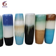 S/🌔Free Shipping Floor Bottle Color Vase Lucky Bamboo Vase Color Glaze Jingdezhen Ceramic Ornaments JJWI