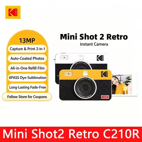 2026 Retro Kodak Mini Shot2 C210R Photo Printer Camera 4PASS Technology 2 Million Effective Pixels i