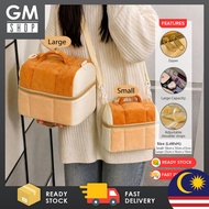 GMshop Small/Big Cute Toast Bread Makeup Bag Tote Bag Portable Cross Body Large Capacity Camera Bag 