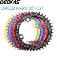 Deckas Round Chainring 104BCD for Shimano 32T 34T 36T 38T 40 50 52T Tooth MTB Bike Bicycle Chain Rin