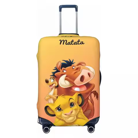 Custom The Lion King Fashion Lion Simba Luggage Cover Protector Washable Hakuna Matata Cartoon Movie
