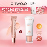[LOCAL SHIPPING] O.TWO.O Primer& Sunscreen 2pcs Makeup Set Poreless SPF30 PA+++ Waterproof 24H Long 