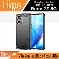 Ốp lưng chống sốc vân kim loại cho Oppo Reno 7Z 5G hiệu Likgus (bảo vệ toàn diện, chống va đập) - hà