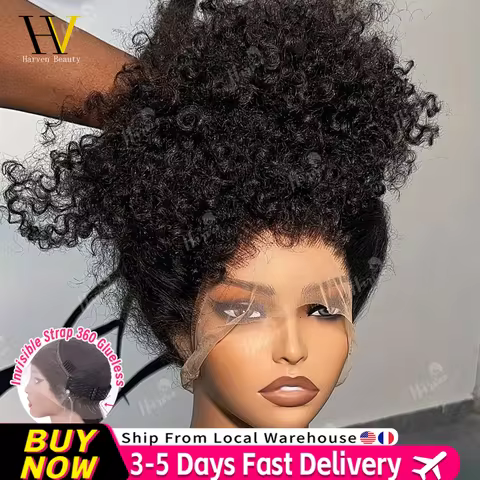 34inch 360 Full Lace Deep Wave Wigs Human Hair Brazilian Pre Plucked Wig Hd Lace Frontal Curly Wigs