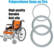 Durable Premium Gray Polyurethane Snap-on Wheelchair Tire Anti-slip Replacement Tyre Accessories 16