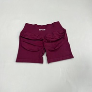 DFYNE Wide High Waist Back Pleated Peach Yoga Shorts Seamless High Elastic Fabric