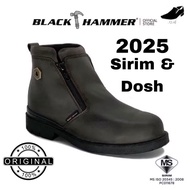 [SUPER LOW PRICE 🔥] ORIGINAL BLACK HAMMER SAFETY SHOES MID CUT ZIP ON - BH 4663 BH4663