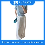 IER Two-Piece Round Neck Short-Sved Knitted T-Shirt Women