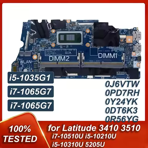 0J6VTW 0PD7RH 0Y24YK 0DT6K3 0R56YG For Latitude 3410 3510 Motherboard Mainboard 19746-1 i7-10510U i5