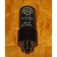 British Large Shield ECC33 Upgrade ECC32 6SN7GT Early Square Ring Ink Screen Large Seat Tube Left 1 