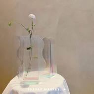 Friday Market Simple Wave Acrylic Colorful Rainbow Vase (ready stock)