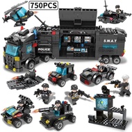 750ชิ้นตำรวจเมือง SWAT รถบรรทุกสำเร็จรูปชุดเข้ากันได้กับ Legoing บล็อก P Laymobil ของเล่นสำหรับเด็ก