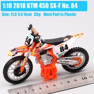 Kids 118 Scale 2018 Bburago 450 SX-F SXF Factory Racing No#84 Jeffrey Herlings MXGP Motocross Bike D