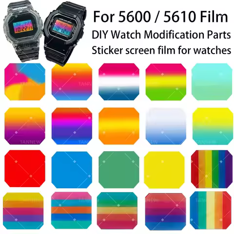 Colorful Display Overlay Film for Casio G-Shock Square DW5600,DW5610,GW-M5610 & GMW-B5000,Easy DIY S