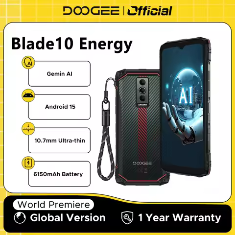 Global Version DOOGEE Blade10 Energy Rugged Phone Ultra-thin Android 15 6150mAh Battery 6.56'' Scree