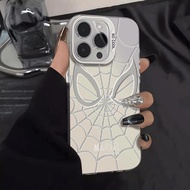 Silver Spider-ManSuitable for 1716Pro, iPhone 15 dark silver phone case, 14Pro