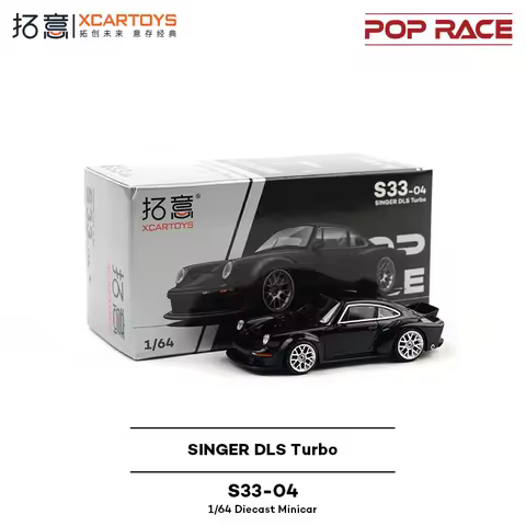 POP RACE 1/64 S33-04 Porsche SINGER DLS Turbo Alloy Diecast Car Model Collection