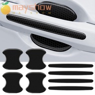 MAYSHOW 4/8pcs Car Door Handle Bowl Carbon Fiber Self-adhesive Door Handle Protector Cars Sticker