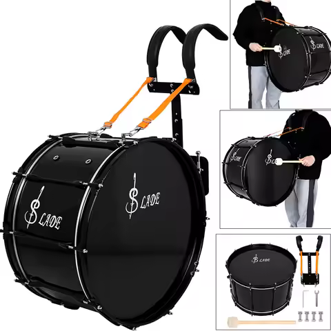 SLADE 22" Marching Snare Drum with Carrier Professional Marching Snare Drum Adjustable Multi Section